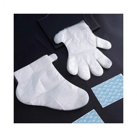 LuminaD Disposable Foot Moisturizing Wrap Gloves, 100 Count, Hygienic Vinyl Covers Hand Moisturizing Wrap 100pcs