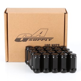 GAsupply 20pcs Black Lug Nuts - 1/2-20 Long Closed End Bulge Acorn Lug Nuts Cone Seat - 1.9" Tall 3/4" Hex