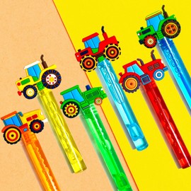 uoyoi Tractor Party Favors,24Pcs Farm Tractor Bubble Wands for Kids, Cute Bubble Wand for Birthday Party Supplies Classroom Prizes Pinata Goodie Bag Stuffers Gift