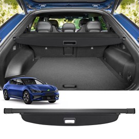 Powerty Cargo Cover for Kia EV6 2022 2023 2024 Accessories Trunk Cover Retractable Trunk Shielding Shade Cargo Luggage Cover Black