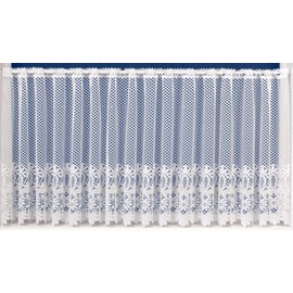 Maple Textiles Luxury Thick White Heavy Lace Available in a Cafe Net Cut To Width Sold by the Metre and Matching Jardiniere Net Curtain 3 Widths and 5 Drops (Cafe Net 24" Drop)