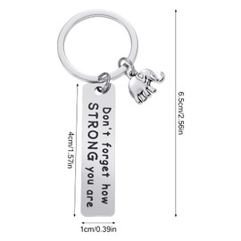 Teblacker Elephant Inspirational Keychain, Don't Forget How Strong You are Keyring, Best Friends Gift, Elephant Lovers, Graduation Gift for Men Women Teenager