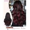 Lady Miranda 26 Inch Red and Black Long Wavy Wig