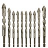 10Pcs Four Blade Serrated Eccentric Dill Bit Kit, Serrated Carbide