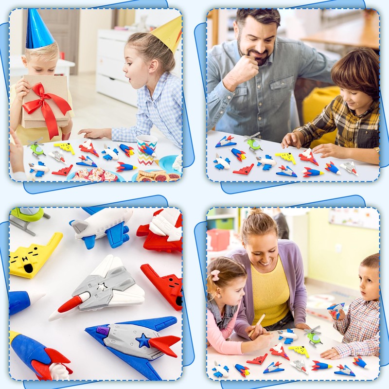 32 Pcs Aircraft Puzzle Erasers - 3D Take Apart Rocket
