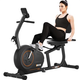 JEEKEE Recumbent Exercise Bike for Seniors,Stationary Bikes for Home, 300LB Capacity & 16 Levels Magnetic Resistance, Heart Rate Handle