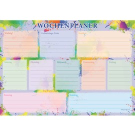 PRICARO A4 25 Sheets Multi Coloured Splash Weekly Planner - Pack of 3