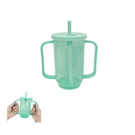 UKYCEORA Nursing Cup, Double-Handled Measuring Cup, Suitable for Pregnant Women, The Elderly, and People with Postoperative Inconvenience.(Green)