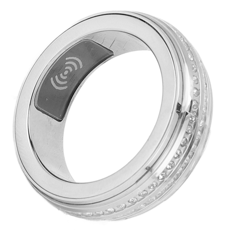 Smart Activity Tracker Ring With Charging Case Rhinestone Decorative IP67