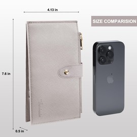 Travelambo RFID Wallet Women Large Size Bifold Multi Card Wallet Case with Zipper Pocke Credit Card Holder for Women