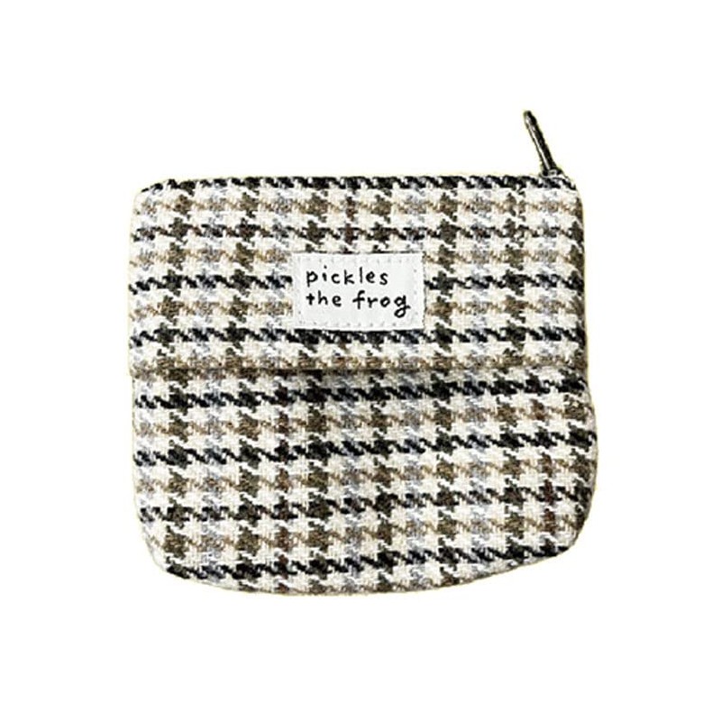 Nakajima Corporation 175175-22 Pickle Brown Check Tissue Pouch