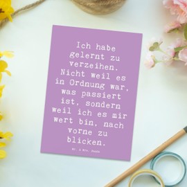 Mr. & Mrs. Panda Postcard Saying "Vergebung und Neubeginn - Gift, Quote, Looking Forward, Love, Forgive, Joy, Invitation Birthday,