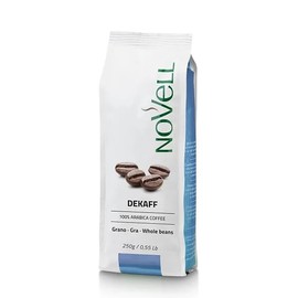 NOVELL – Caffè in Grani Naturale 100% Arabica 250 g | Decaffeinato Premium Gourmet | Chicchi Arabica Selezionati con Valvola Unidirezionale | Caffè per Espresso e Moka