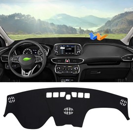 Autorder Dashboard Cover Mat for Hyundai Santa Fe 2019 2020 2021 2022 2023 Accessories Dash Cover Flannel Dash Mat Sunshade Glare UV Rays Protector