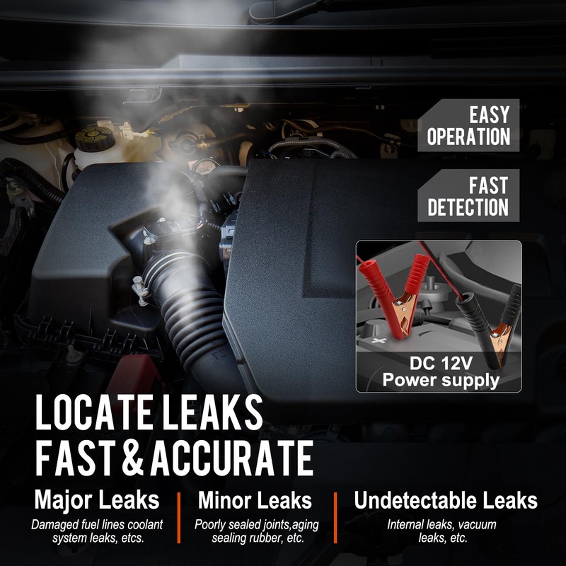 THIKPO Automotive Smoke Machine with Built-in Air Pump, Smoke Leak