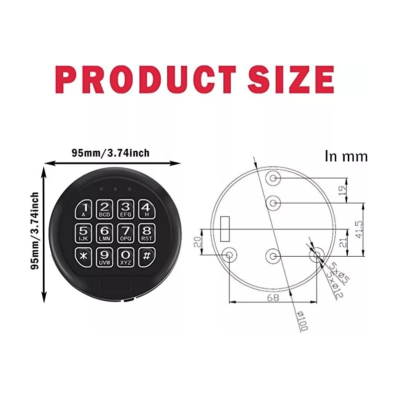 MOUNTPARTS Gun Safe Lock Replacement with 2 Override Keys &