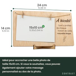 CONTRAXT Cadre Photo with Pinces en Bois. Cadeau Original Carte d'Adieu Dire Adieu à un Ami Collègue qui Part Cadre à Suspendre with Pinces 10 x 15 Bois (Adieu)