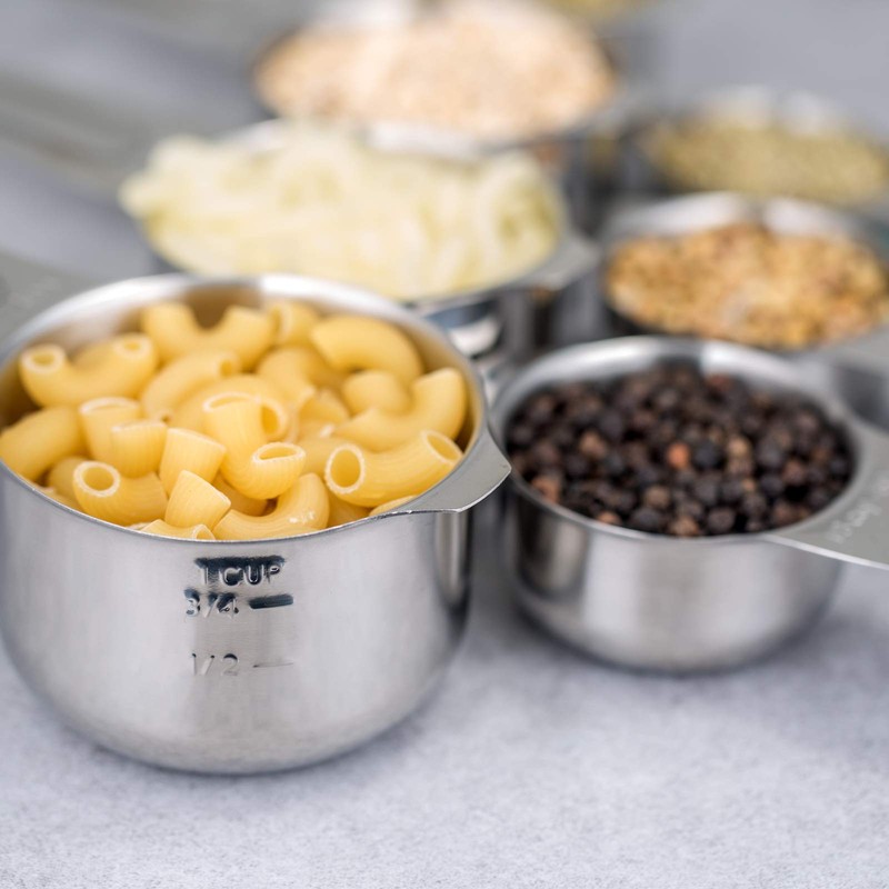Set of 7 Heavy Duty Measuring Cups, 18/8 Stainless Steel