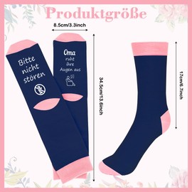 Xioabre Mother's Day Gift Mother's Day Mum Gift Mother Gifts For Mum Socks Grandma Gift Mother's Day Gift For Grandma, Pink and blue (please do not disturb, grandma rests her eyes), 39 - 42