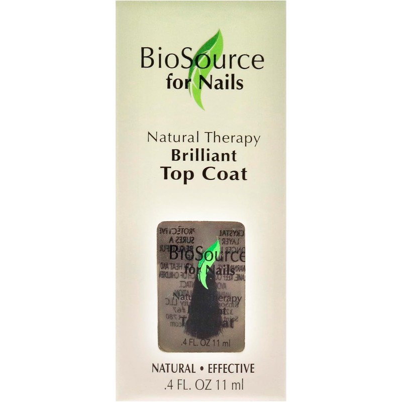 Biosource for nails natural therapy brilliant top coat, 0.4 oz