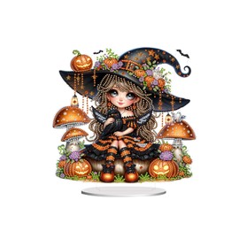 Awesocrafts Diamond Art Table Top Ornaments Crow Magic Hat, 5D Diamond Painting Tabletop Decorations Special Shape Crystal Art Christmas Desktop Decor (Hat)