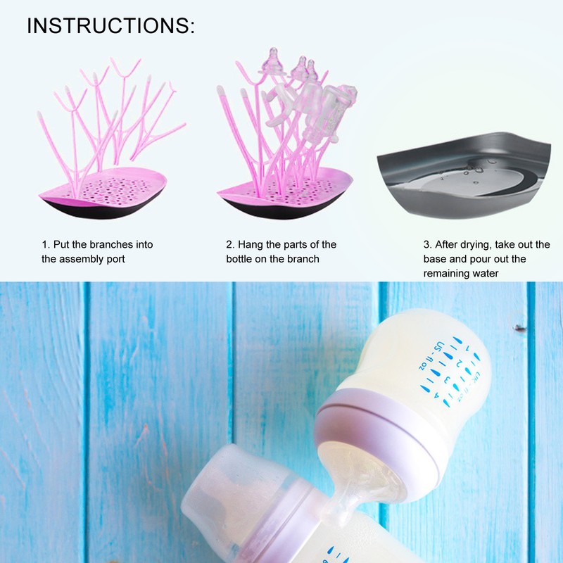 Baby Bottle Drying Rack Storage Cup Drainer Detachable Infant Nipple