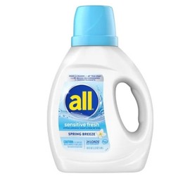all Sensitive Fresh Liquid Laundry Detergent, Spring Breeze Scent, 36 Fl. Oz.