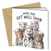 Oscar Finks Get Well Soon Card, Cats Dressed as Doctors