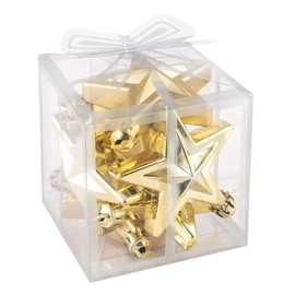 Ideen mit Herz Tree Decorations | Stars | Pack of 6 | 6 x 2.8 x 7.5 cm | for Hanging | Christmas Tree Decoration, Christmas Tree Decoration, Christmas Tree Decoration (Light Gold)