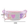 Fashion Cute Fanny Pack Heart Pattern Rainbow Belt Bag Glitters