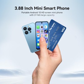 LMZYESHY Mini Phone: 3.88-inch HD Touchscreen Mini Smart Phone, economical Android Phone with 2GB+16GB Storage, Dual SIM Dual Standby, Specially Designed for Children and Students（Blue）