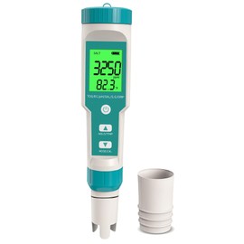 pH Meter, 7 in-1 pH/TDS/EC/ORP/S.G/Salinity/Temp Meter, Digital pH Tester with LCD Backlight Waterproof High Accuracy for Drinking Water, Hydroponics, Spas, Swimming Pool and Aquarium