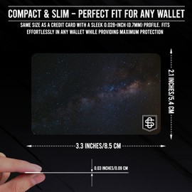 Cryptid Solutions RFID Blocking Cards 4 Pack - Slim, Stylish, and Effective - Defend Your Data with Style - NFC Debit/Credit Card and ID Protector (4) (Space)