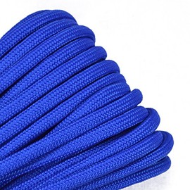 BORED? PARACORD! - 1', 10', 25', 50', 100' Hanks & 250', 1000' Spools of Parachute 550 Cord Type III 7 Strand Paracord Well Over 300 Colors - Royal Blue - 100 Feet