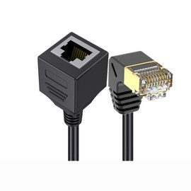 Traovien CAT 8 Ethernet Extension Cable,90 Degree Down Angle Male to Female RJ45 CAT8 Connector 10 Gigabit 40Gbps, 2000Mhz for Digital Devices Computer Switch Network Cable (50cm/1.6ft)