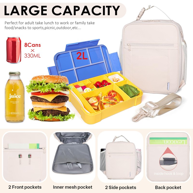 NOL Nylon Waterproof Kids Lunch Bag, Insulated Lunch Bag, Lunch