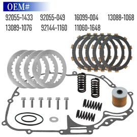 COLKNHA Clutch & Friction Steel Plates Cover Gasket Kit for Kawasaki Bayou 220 KLF220A 1988-2002/Bayou 250 KLF250A 2003-2011