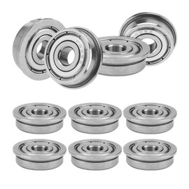 Uadme Flange Bearings, Pack of 10, F625ZZ 5 x 16 x 5 mm Flange Ball Bearings, for Precision Instruments, Electronics, Manufacturing, and Industrial Machinery, Double Metal Shielded