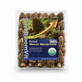 WildSap Emeralds Dried Morel Mushrooms - 3 oz (85g) Value Pack, Extra Clean Whole Morel Caps, Wild Harvested Dehydrated Gourmet Mushrooms for Steaks, Risotto & Pasta