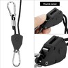 QWORK® 4PCS Ratchet Ropes with Hooks, Solid Iron Retractable Rope