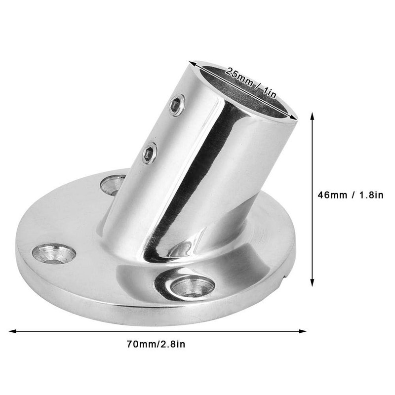 Marine Grade Stainless Steel Boat Deck Handrail Fitting 60 Degree