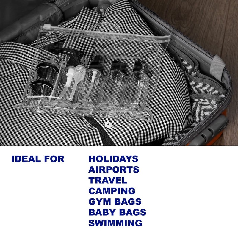Netagon 9 Piece Travel Bottle Set Leak Proof Clear Toiletries