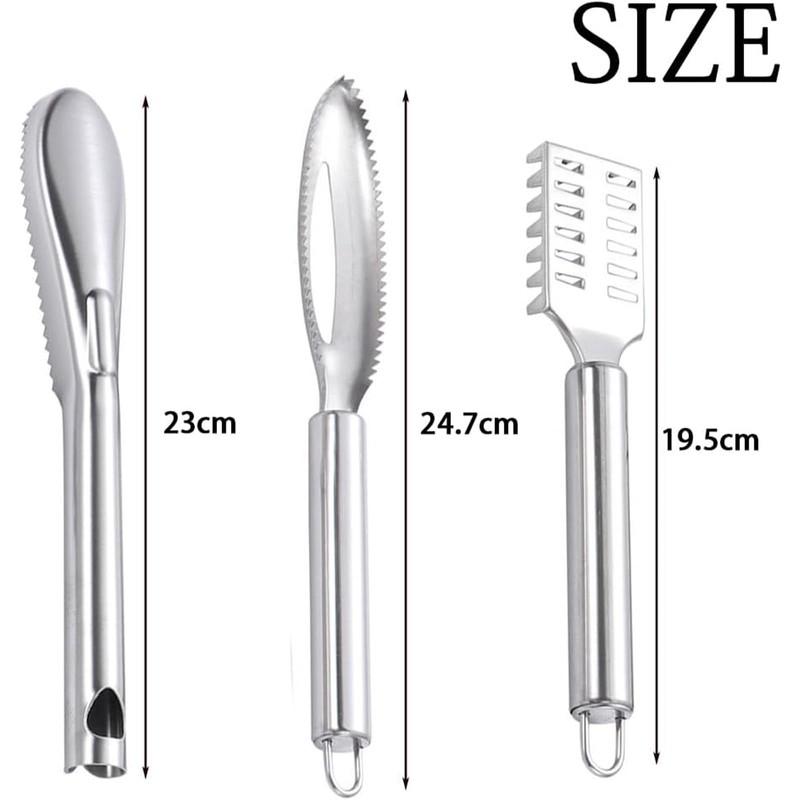 RSYHVG 3 PCS Fish Scaler Remover,Fish Descaler Tool,304 Stainless Steel