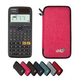 CALCUSO economy pack: Casio FX 85 DE X ClassWiz Technical Scientific Calculator + WYNGS Protective Case Pink