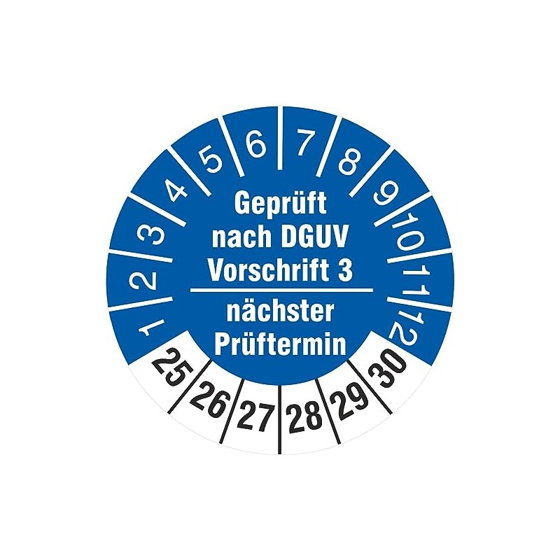 10 Test Badges 18 mm Tested According to DGUV Regulations