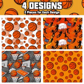Mpanwen Basketball Wrapping Paper for Boys Kids, 8 Sheets Large Basketball Theme Gift Wrap for Christmas Birthday Holiday - 27 x 39.5 Inches Per Sheet