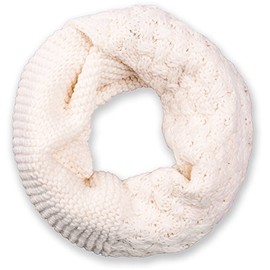 styleBREAKER knit loop scarf with pattern mix, single-colour fine-knit snood, winter knit scarf, unisex 01018153, color:Cream-White