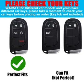 YILINXI Compatible with Jeep Key Fob Cover with Pom Pom Keychain, Car Key Shell for Grand Cherokee Renegade Dodge RAM Durango Challenger Chrysler for Women, Pink-5 Buttons