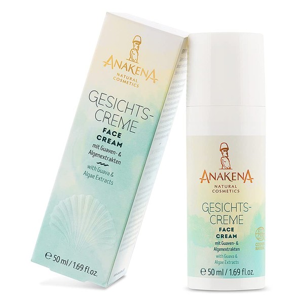 ANAKENA - Natural Cosmetics | Face Cream | Turmeric, Organic Guava and Organic Algae Extracts and Coenzyme Q10 | 50 ml | Unisex