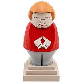 Seiffener Volkskunst Incense Smoker Erzgebirge | Politician Collectible Incense Woman German Chancellor Angela Merkel 14 cm Red Blazer